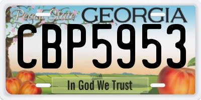 GA license plate CBP5953