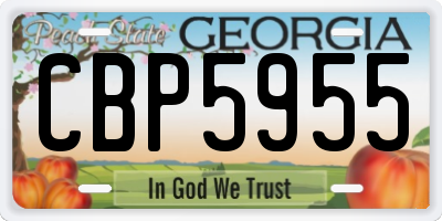 GA license plate CBP5955