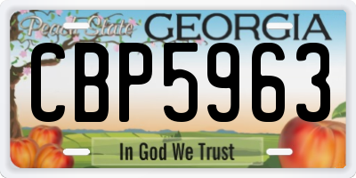 GA license plate CBP5963