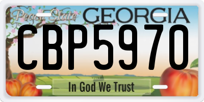 GA license plate CBP5970