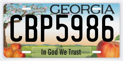 GA license plate CBP5986