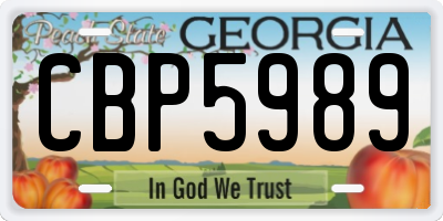 GA license plate CBP5989