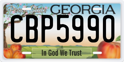 GA license plate CBP5990