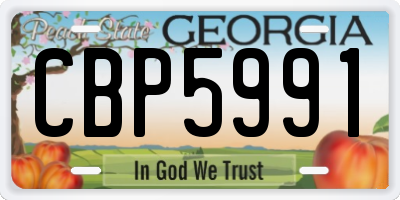 GA license plate CBP5991