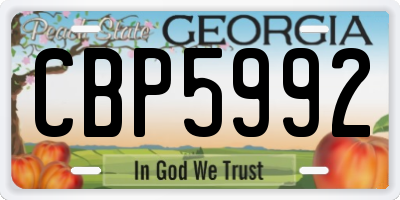 GA license plate CBP5992