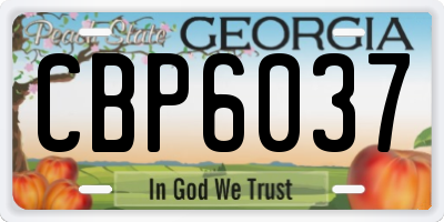GA license plate CBP6037