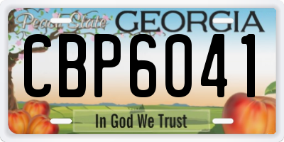 GA license plate CBP6041