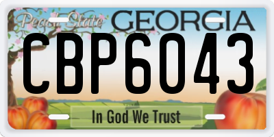 GA license plate CBP6043