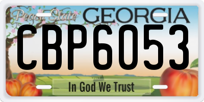 GA license plate CBP6053