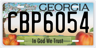 GA license plate CBP6054