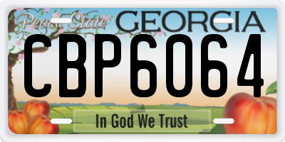 GA license plate CBP6064