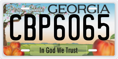 GA license plate CBP6065