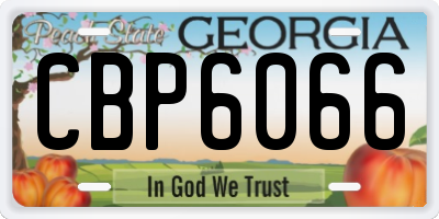 GA license plate CBP6066