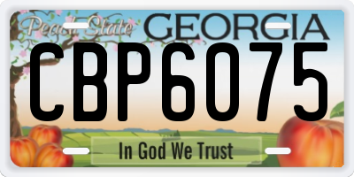 GA license plate CBP6075