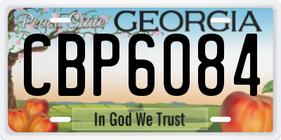 GA license plate CBP6084