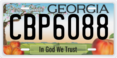 GA license plate CBP6088