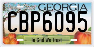 GA license plate CBP6095