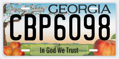 GA license plate CBP6098