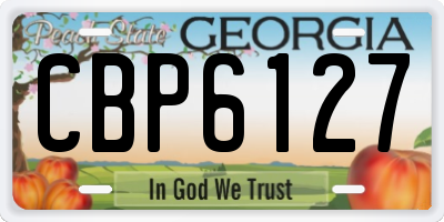 GA license plate CBP6127