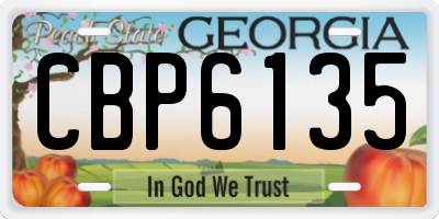 GA license plate CBP6135