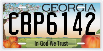 GA license plate CBP6142