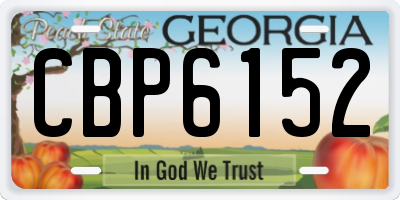 GA license plate CBP6152