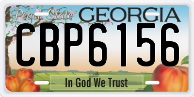 GA license plate CBP6156