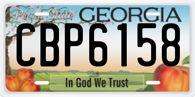 GA license plate CBP6158