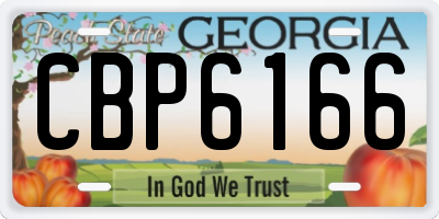 GA license plate CBP6166