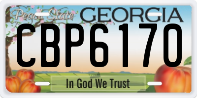 GA license plate CBP6170
