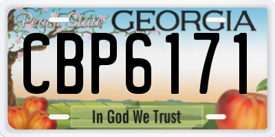 GA license plate CBP6171