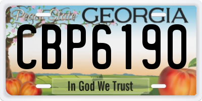 GA license plate CBP6190