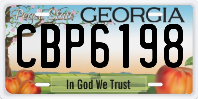 GA license plate CBP6198