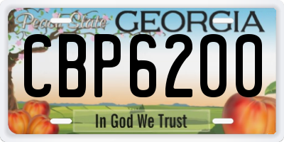 GA license plate CBP6200