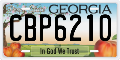 GA license plate CBP6210