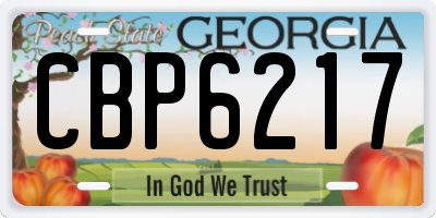 GA license plate CBP6217