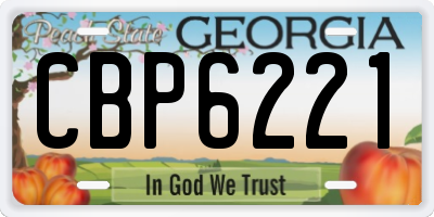 GA license plate CBP6221