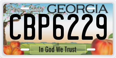 GA license plate CBP6229