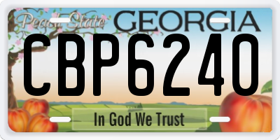GA license plate CBP6240
