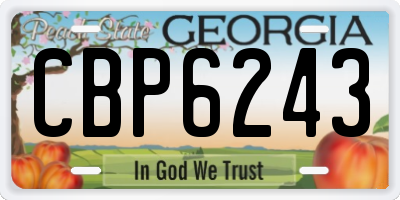 GA license plate CBP6243