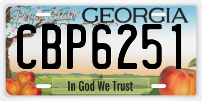 GA license plate CBP6251
