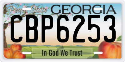 GA license plate CBP6253