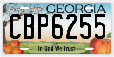 GA license plate CBP6255