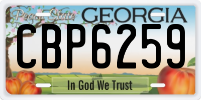 GA license plate CBP6259