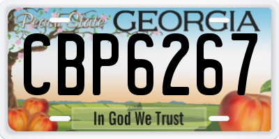 GA license plate CBP6267