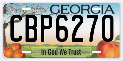 GA license plate CBP6270