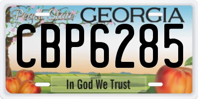 GA license plate CBP6285
