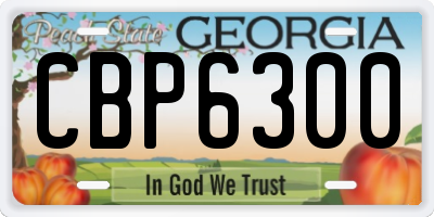GA license plate CBP6300