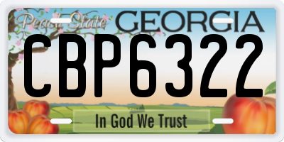 GA license plate CBP6322