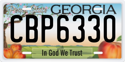 GA license plate CBP6330